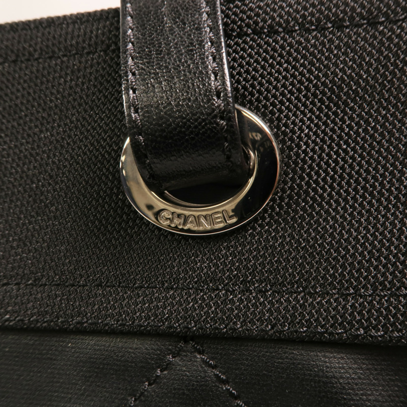 CHANEL 尼龍/帆布Tote Bag銀扣手挽袋-15