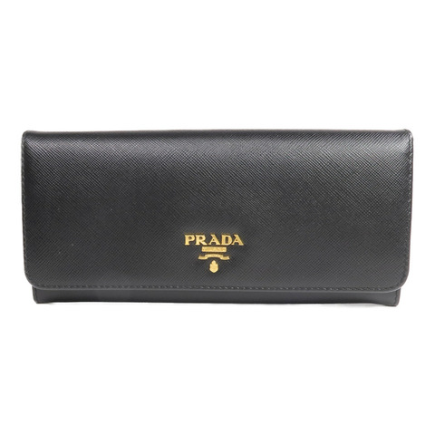 PRADA Saffiano皮革Long Wallet金扣長錢包