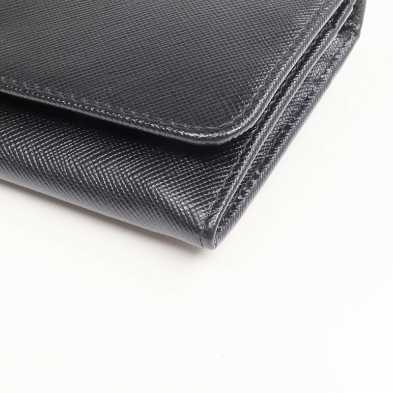PRADA Saffiano皮革Long Wallet金扣長錢包-6