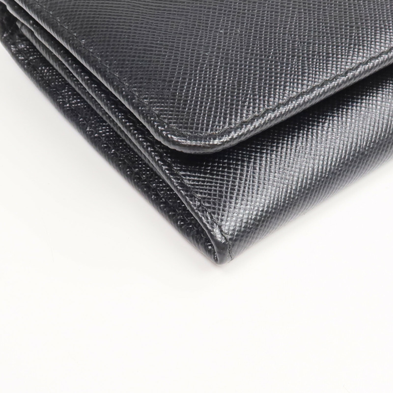 PRADA Saffiano皮革Long Wallet金扣長錢包-7