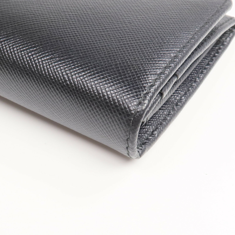 PRADA Saffiano皮革Long Wallet金扣長錢包-9