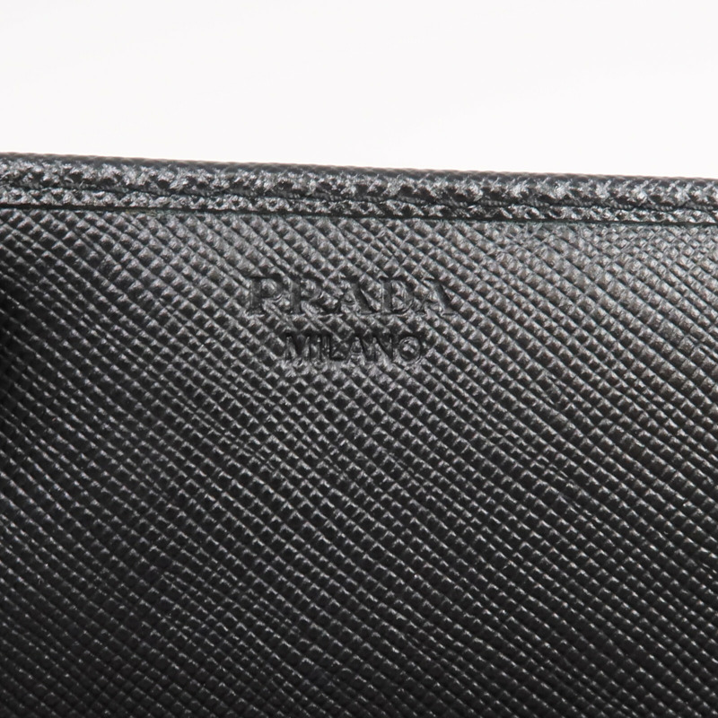 PRADA Saffiano皮革Long Wallet金扣長錢包-11