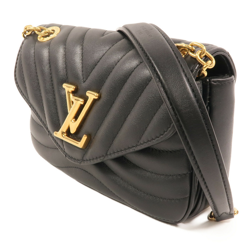 LOUIS VUITTON 牛皮皮革New Wave PM金扣鏈帶肩背袋-2