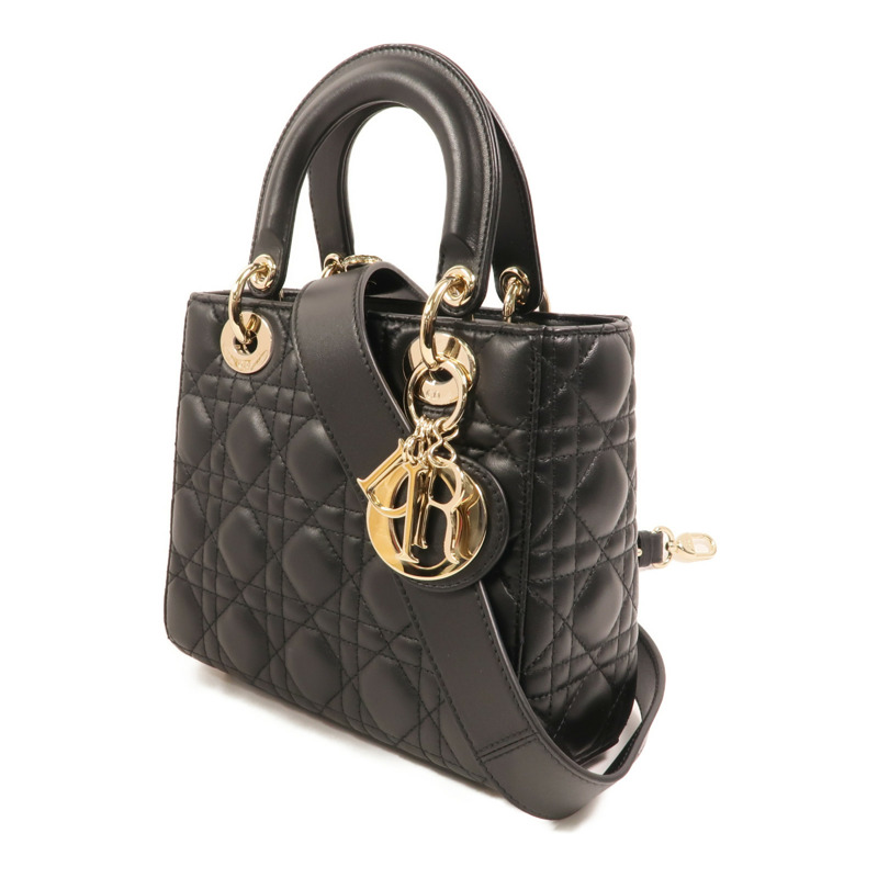 Dior 羊皮皮革Lady Dior My ABCDior金扣手挽肩背兩用袋-2