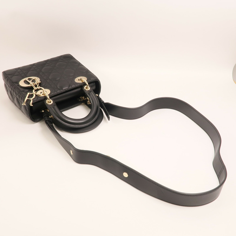 Dior 羊皮皮革Lady Dior My ABCDior金扣手挽肩背兩用袋-7