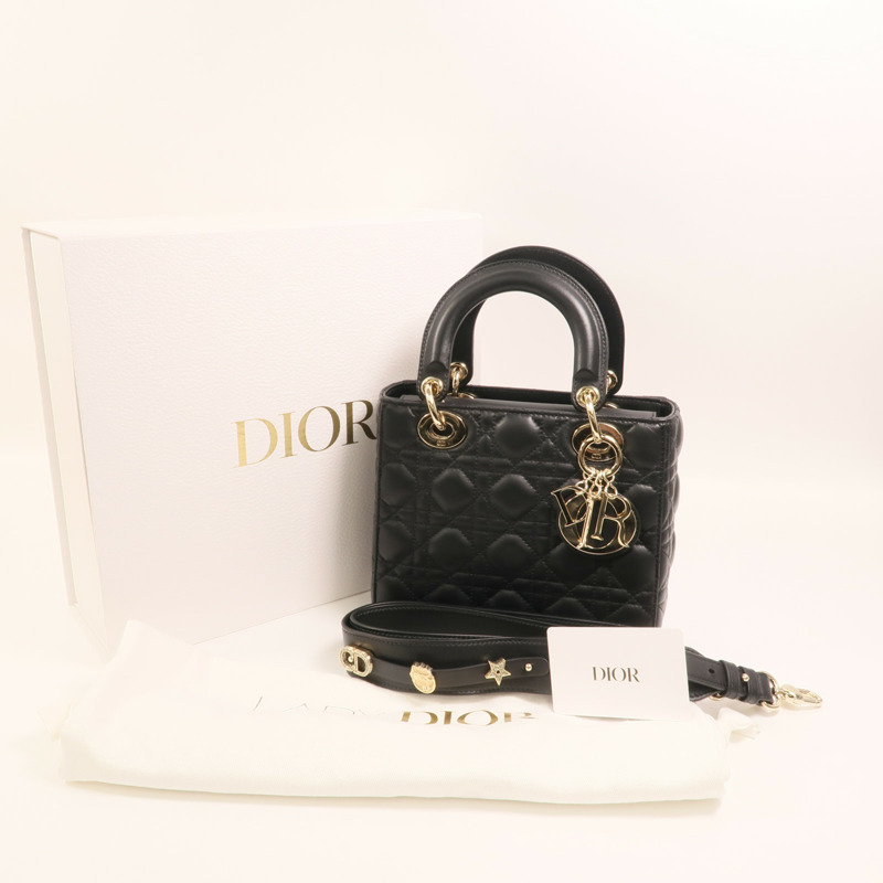 Dior 羊皮皮革Lady Dior My ABCDior金扣手挽肩背兩用袋-11