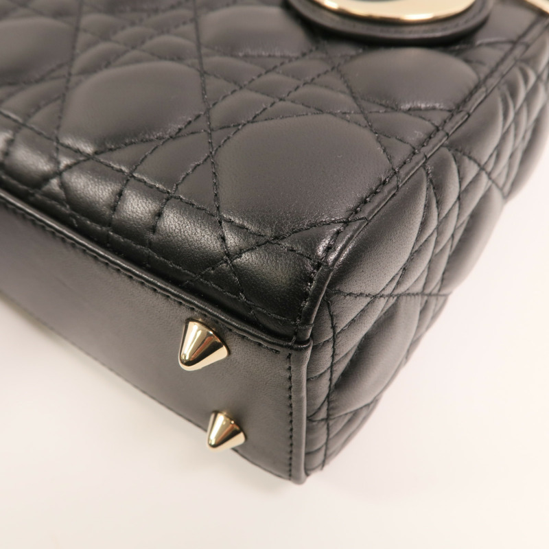 Dior 羊皮皮革Lady Dior My ABCDior金扣手挽肩背兩用袋-12