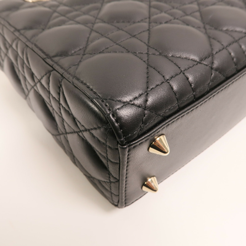 Dior 羊皮皮革Lady Dior My ABCDior金扣手挽肩背兩用袋-13