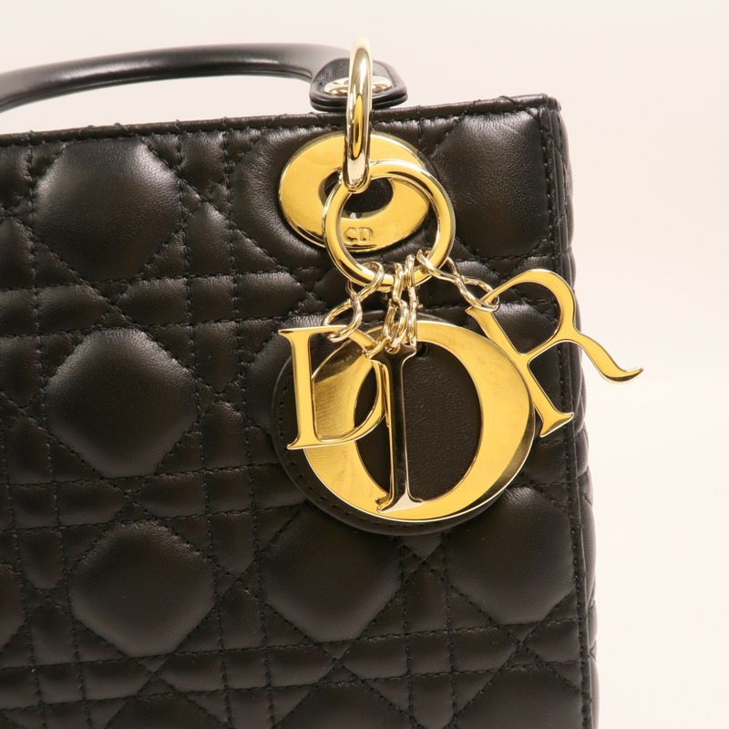 Dior 羊皮皮革Lady Dior My ABCDior金扣手挽肩背兩用袋-17