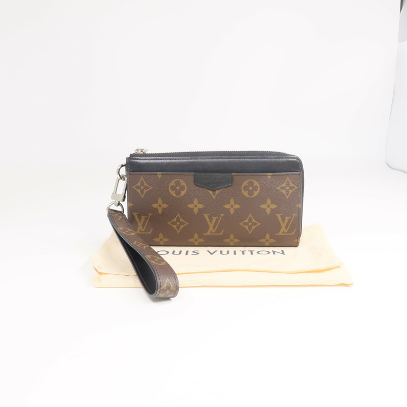 LOUIS VUITTON Monogram Macassar Zippy Dragonne銀扣長錢包-14