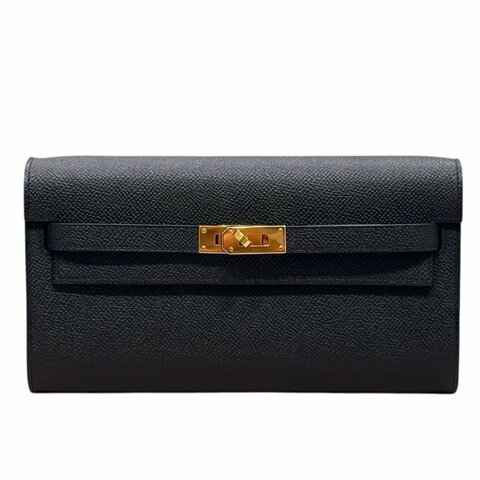 HERMES KELLY TO GO 側背包 Epsom 小牛皮 黑色 金扣