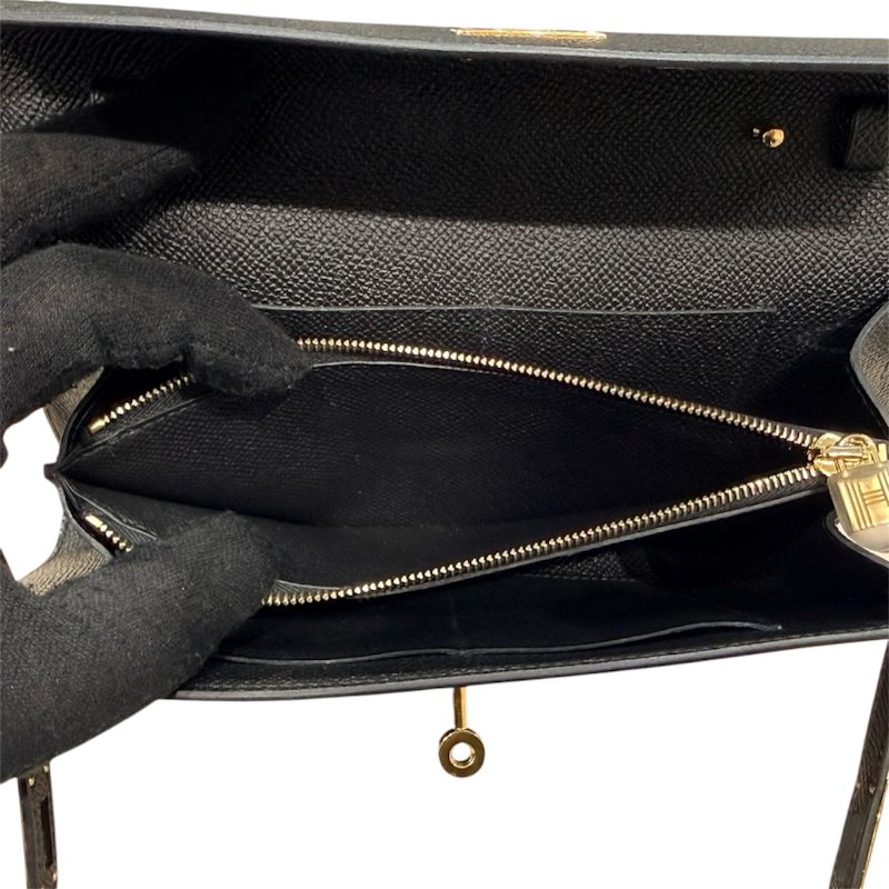 HERMES KELLY TO GO 側背包 Epsom 小牛皮 黑色 金扣-11