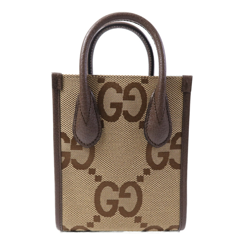 GUCCI 帆布Jumbo GG金扣手挽肩背兩用袋-1