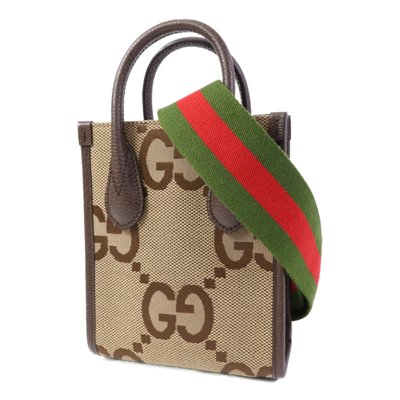 GUCCI 帆布Jumbo GG金扣手挽肩背兩用袋-2