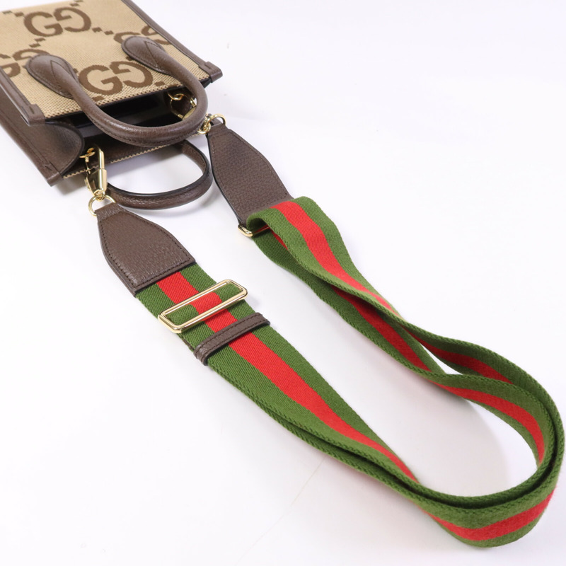 GUCCI 帆布Jumbo GG金扣手挽肩背兩用袋-8