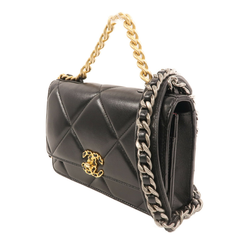 CHANEL 羊皮皮革WOC 19金扣鏈帶肩背袋-2