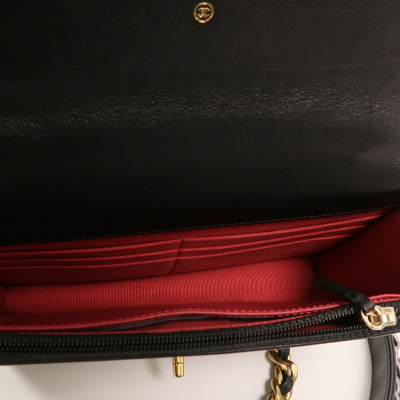 CHANEL 羊皮皮革WOC 19金扣鏈帶肩背袋-4