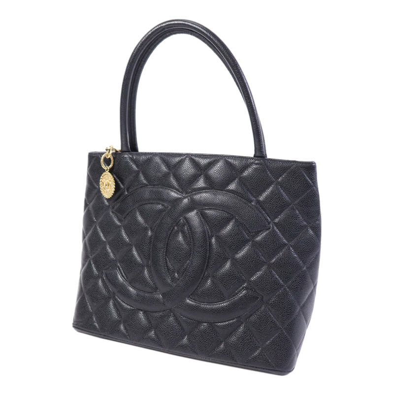 CHANEL 牛皮皮革Vintage Tote Bag金扣手挽袋-2