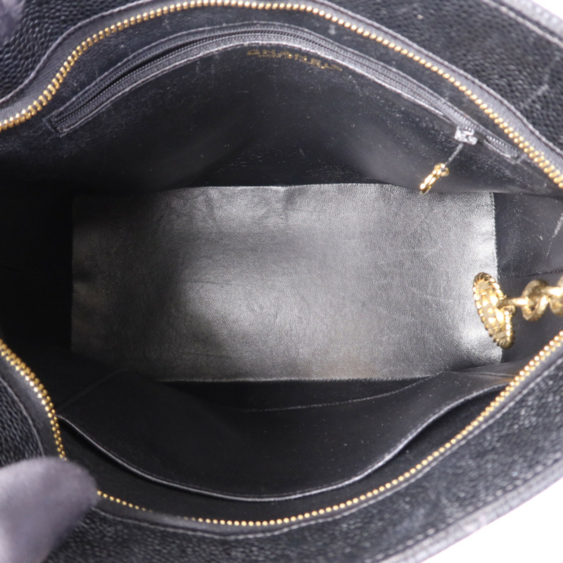 CHANEL 牛皮皮革Vintage Tote Bag金扣手挽袋-4