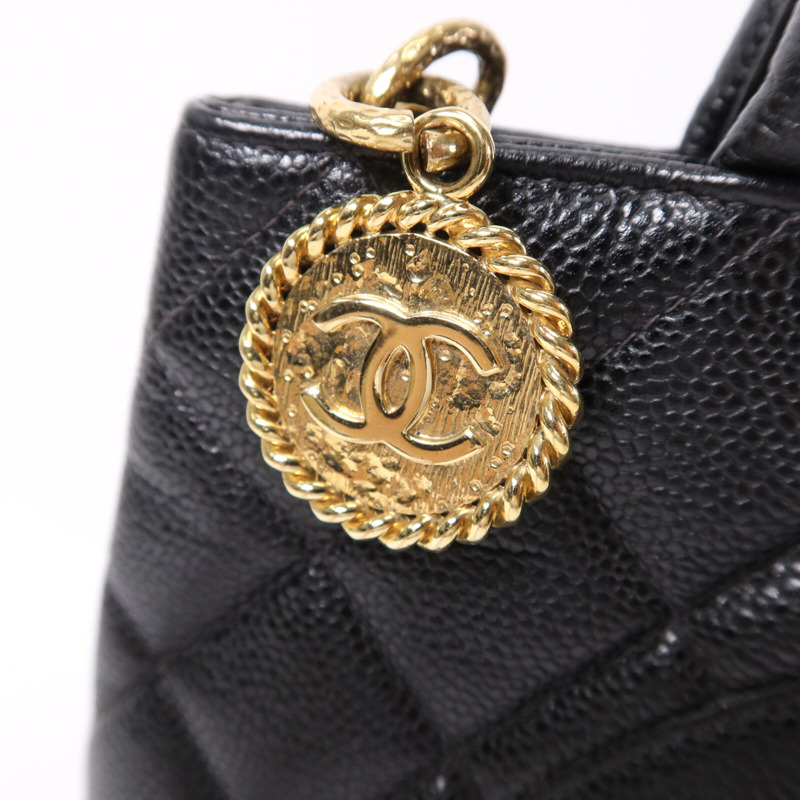 CHANEL 牛皮皮革Vintage Tote Bag金扣手挽袋-6