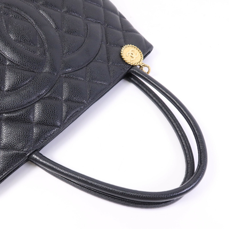 CHANEL 牛皮皮革Vintage Tote Bag金扣手挽袋-8