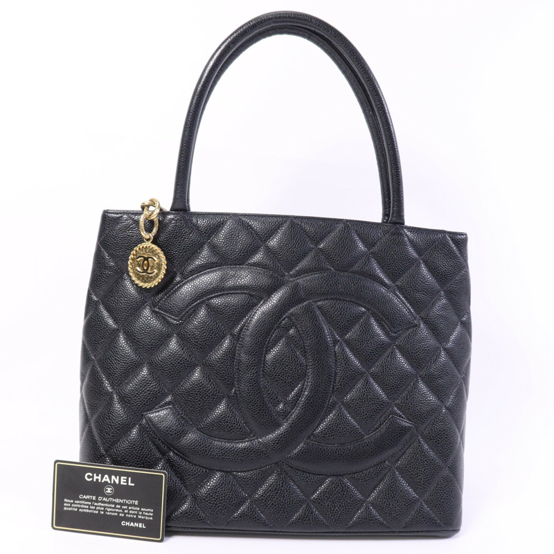 CHANEL 牛皮皮革Vintage Tote Bag金扣手挽袋-9