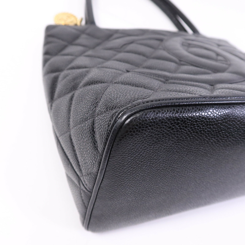 CHANEL 牛皮皮革Vintage Tote Bag金扣手挽袋-11