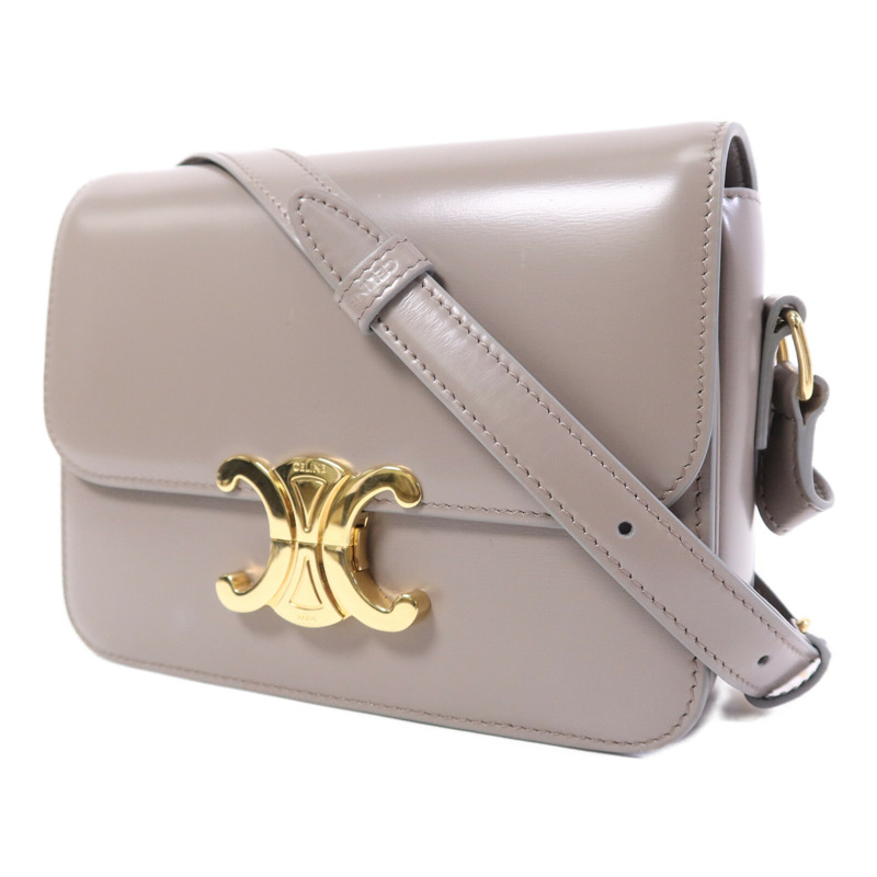 CELINE 牛皮皮革Teen Triomphe金扣肩背袋-2