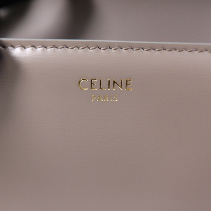 CELINE 牛皮皮革Teen Triomphe金扣肩背袋-5