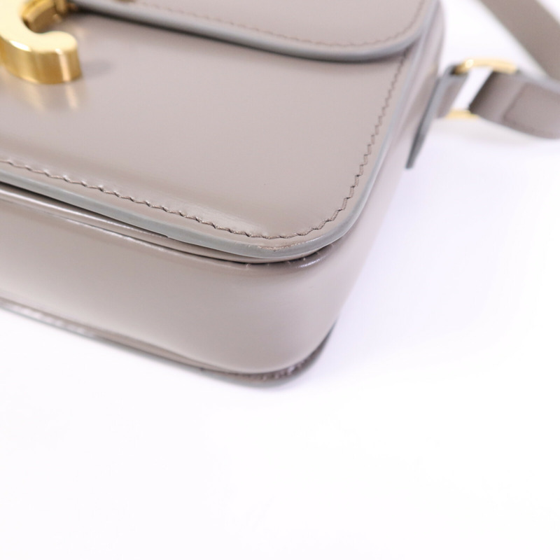 CELINE 牛皮皮革Teen Triomphe金扣肩背袋-10