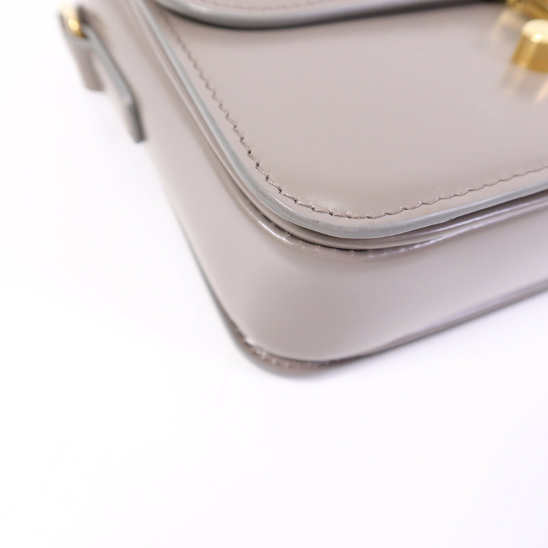 CELINE 牛皮皮革Teen Triomphe金扣肩背袋-11