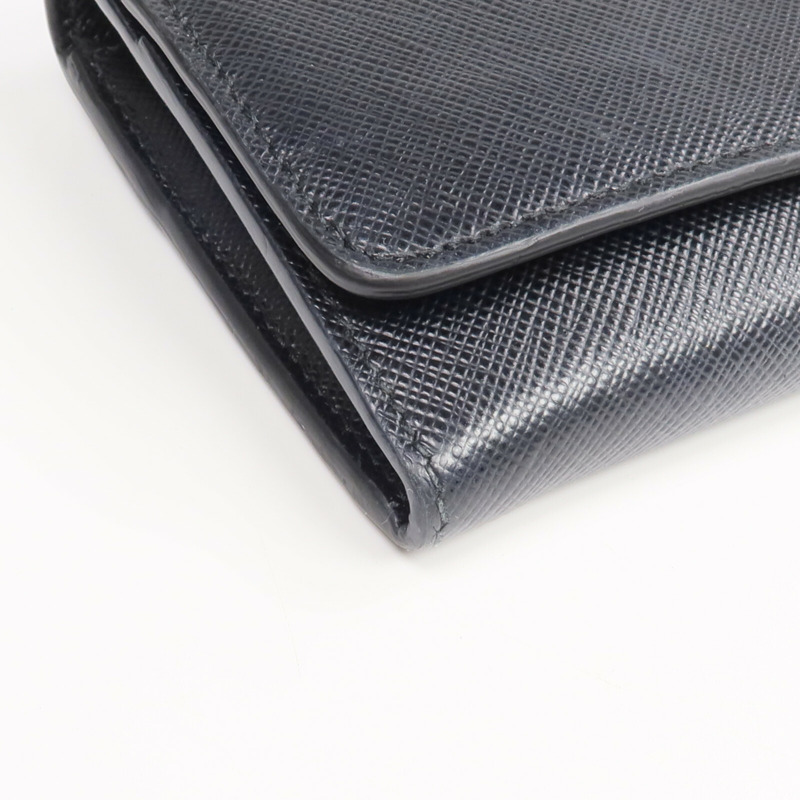 PRADA Saffiano皮革Long Wallet金扣長錢包-7