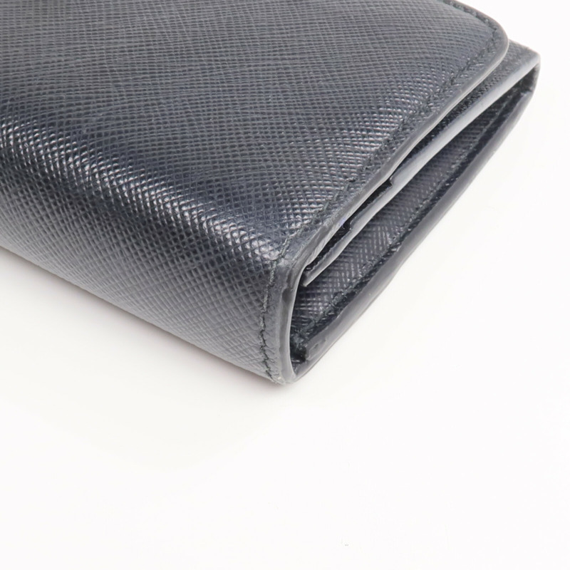 PRADA Saffiano皮革Long Wallet金扣長錢包-9