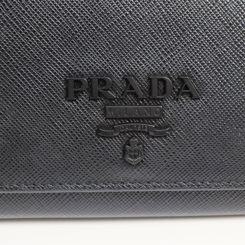 PRADA Saffiano皮革Long Wallet金扣長錢包-10
