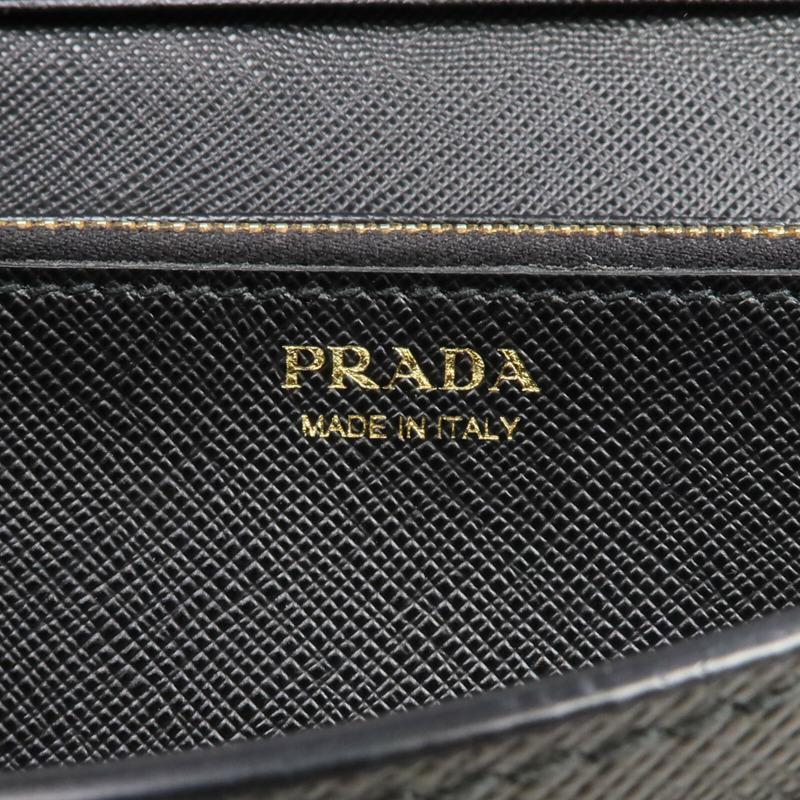 PRADA Saffiano皮革Long Wallet金扣長錢包-12