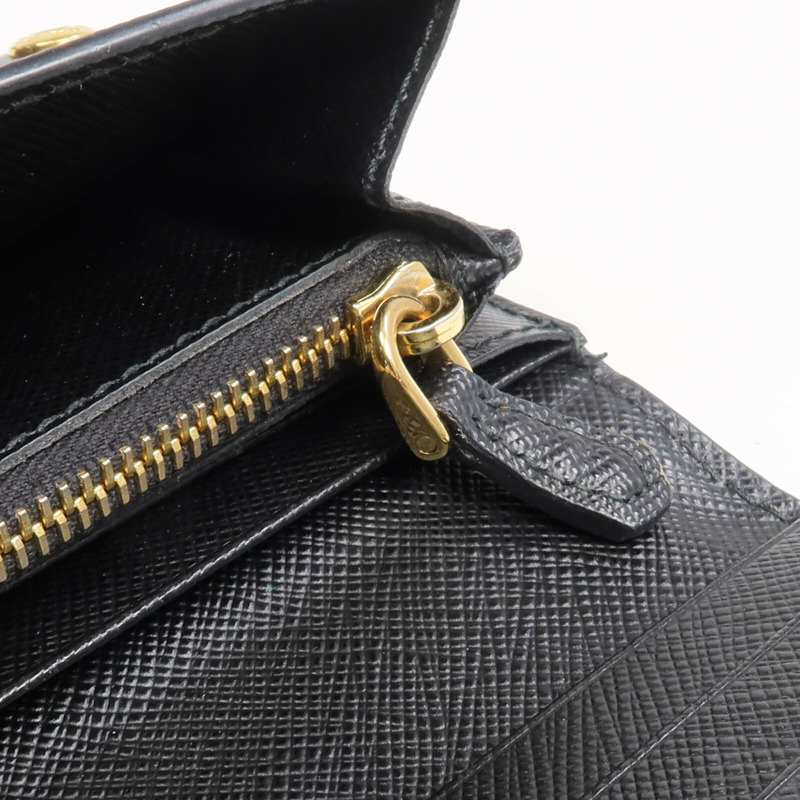 PRADA Saffiano皮革Long Wallet金扣長錢包-13