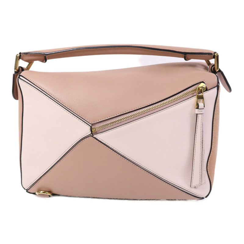 LOEWE 牛皮皮革Puzzle Medium金扣手挽肩背兩用袋-1