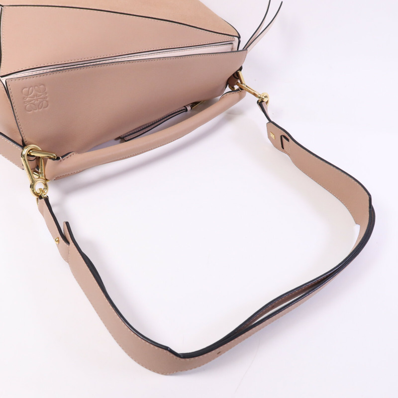 LOEWE 牛皮皮革Puzzle Medium金扣手挽肩背兩用袋-8
