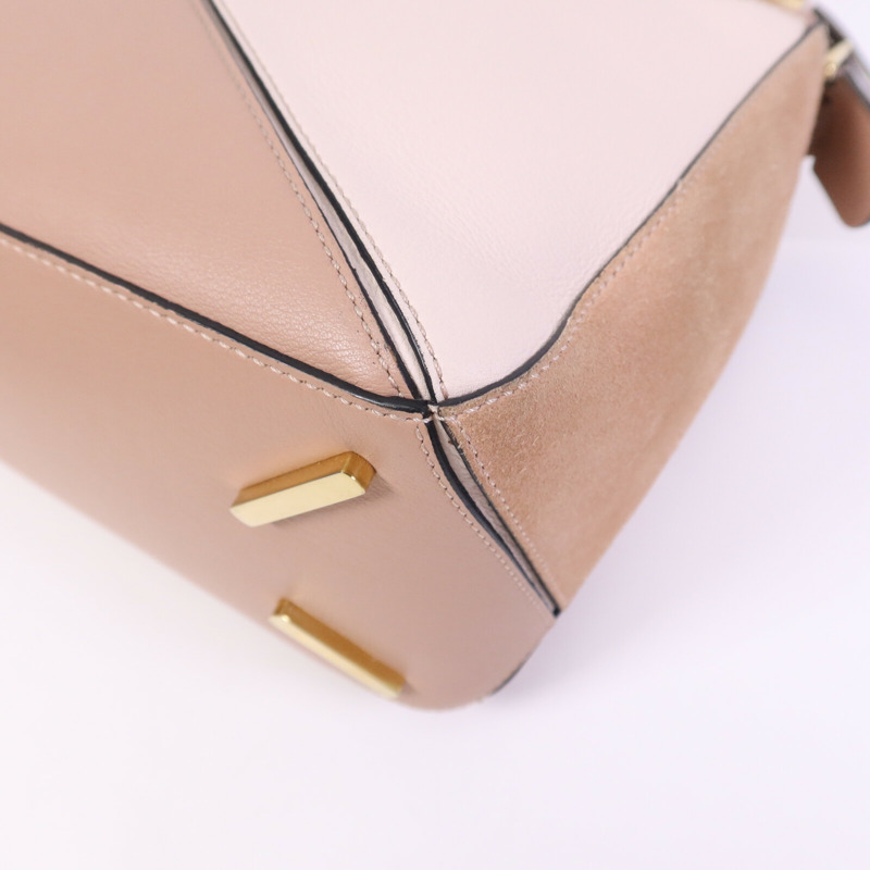 LOEWE 牛皮皮革Puzzle Medium金扣手挽肩背兩用袋-12