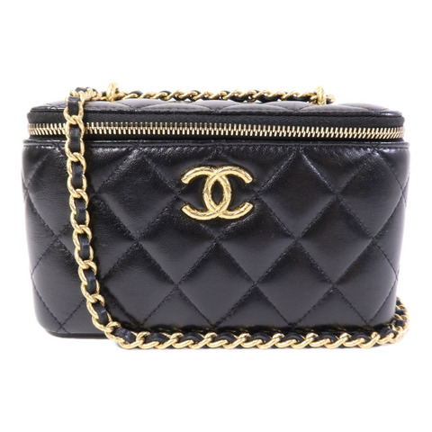 CHANEL 羊皮皮革Vanity Case金扣鏈帶肩背袋