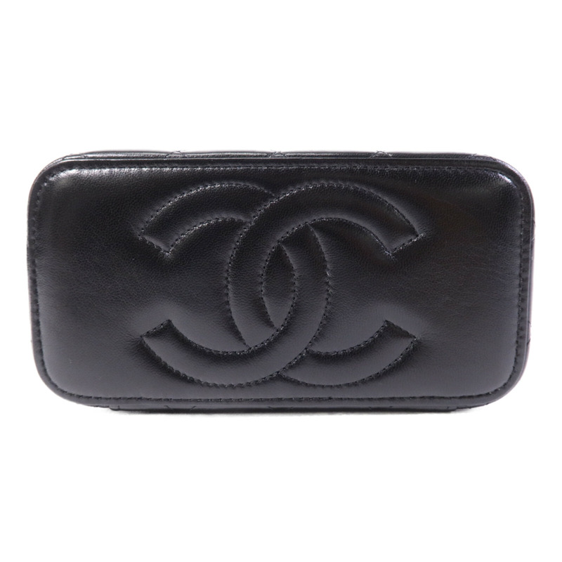 CHANEL 羊皮皮革Vanity Case金扣鏈帶肩背袋-3