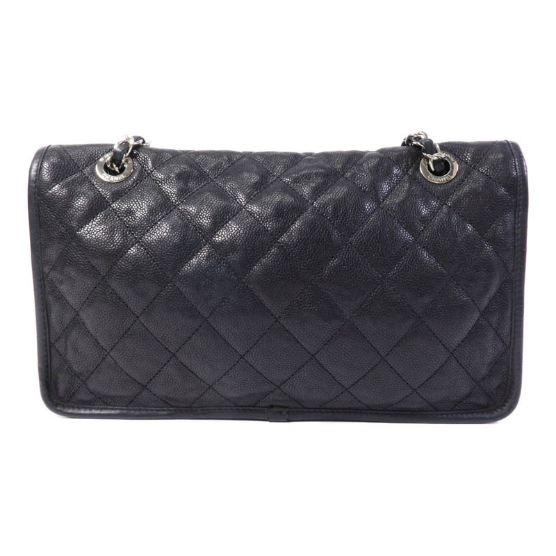 CHANEL 牛皮皮革Chain Shoulder銀扣鏈帶肩背袋-1