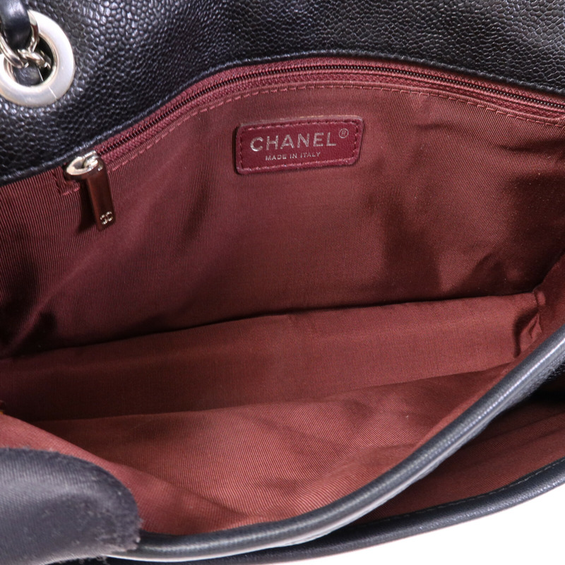 CHANEL 牛皮皮革Chain Shoulder銀扣鏈帶肩背袋-4