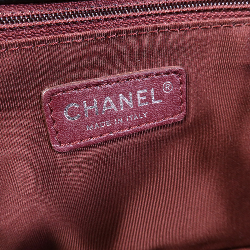 CHANEL 牛皮皮革Chain Shoulder銀扣鏈帶肩背袋-5