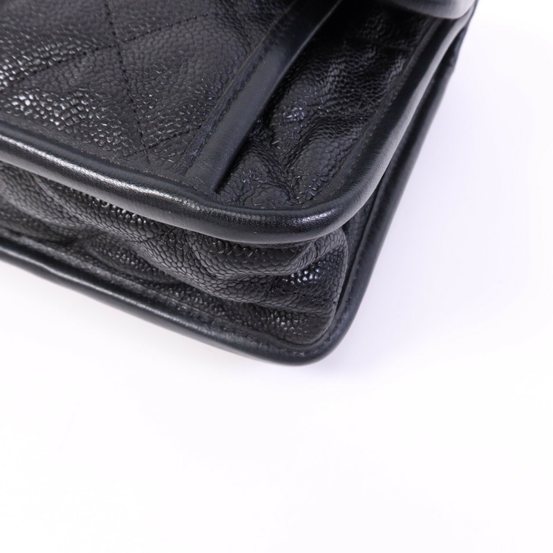 CHANEL 牛皮皮革Chain Shoulder銀扣鏈帶肩背袋-10