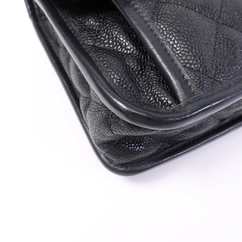 CHANEL 牛皮皮革Chain Shoulder銀扣鏈帶肩背袋-11