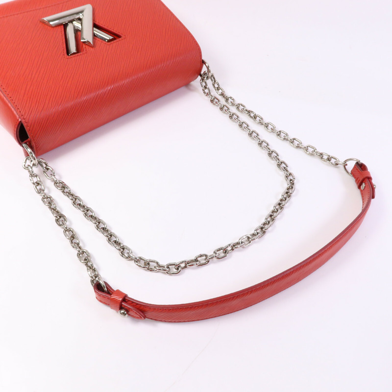 LOUIS VUITTON Epi Twist MM銀扣鏈帶肩背袋-8