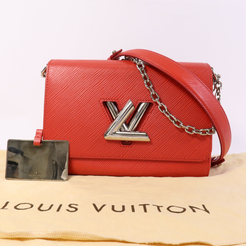 LOUIS VUITTON Epi Twist MM銀扣鏈帶肩背袋-9