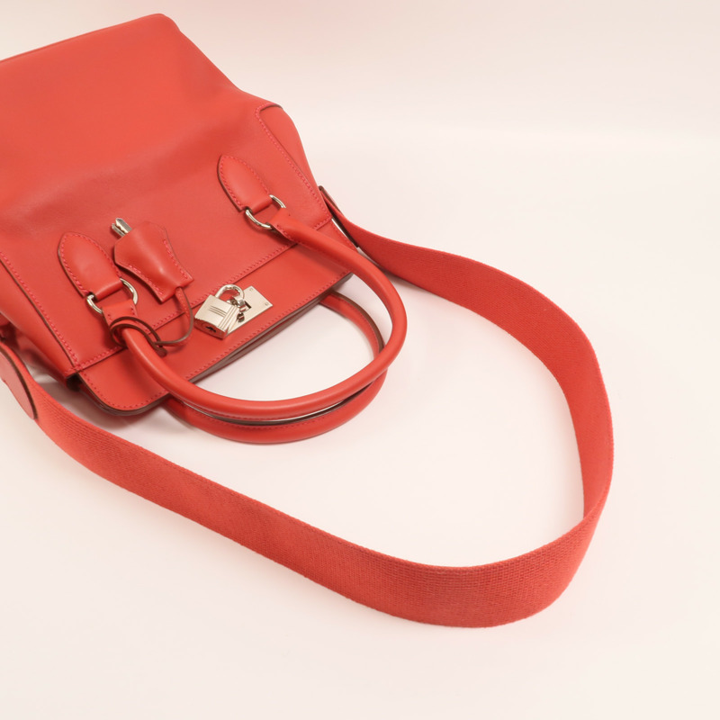 HERMES Swift皮革Toolbox 20銀扣手挽肩背兩用袋-7