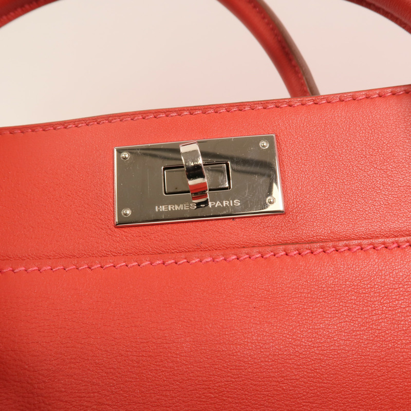 HERMES Swift皮革Toolbox 20銀扣手挽肩背兩用袋-9
